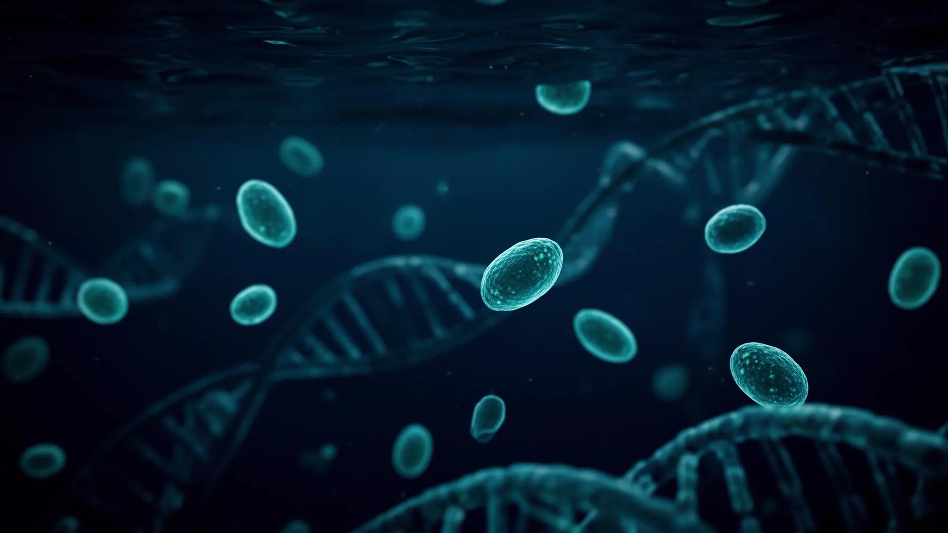 Microalgae cells and DNA strands